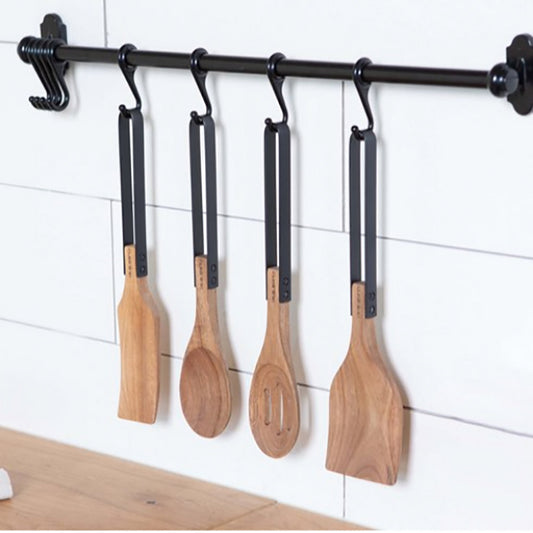 Modern style Acacia Wooden Kitchen Utenails Set  of 4P - Spatula / Perforated spoon / Stir-fry spatula / Cooking spoon