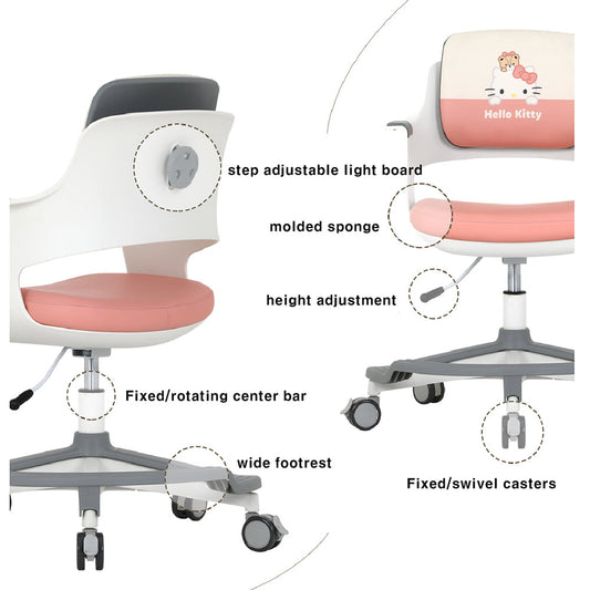 With molly Linbak Hello kitty Kids Study Chair, Children School Study Chair for 5-14 Years Old, Student's Study Computer for Home School Use
