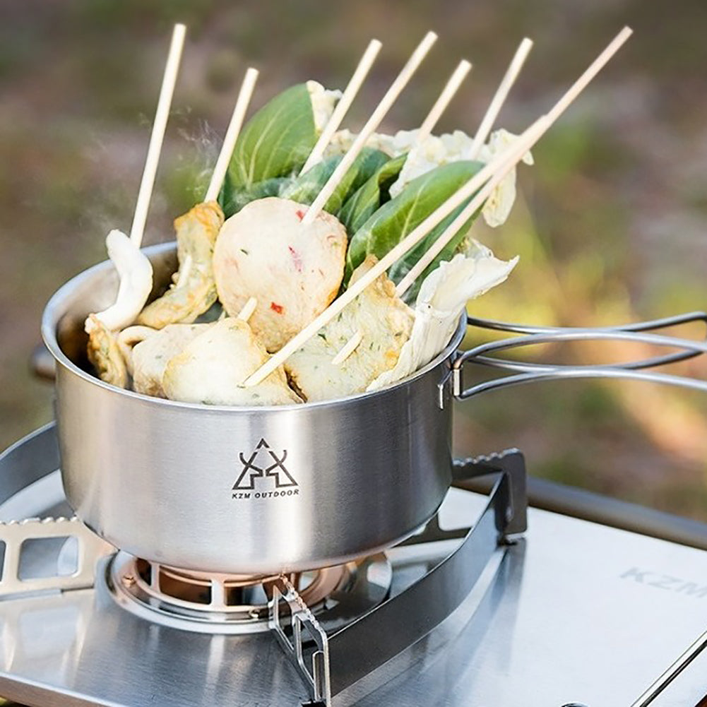 Kazumi Premium camping outdoor Stainless Steel Clad Cook Set 6P