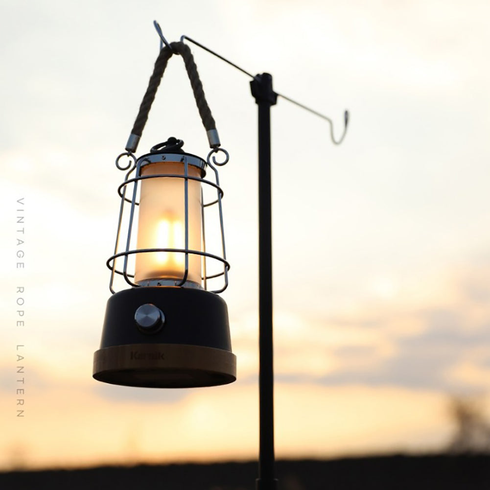 With Molly Carnic Vintagerope Emotional Camping Lantern USB or battery rechargeable  4.9x9inch