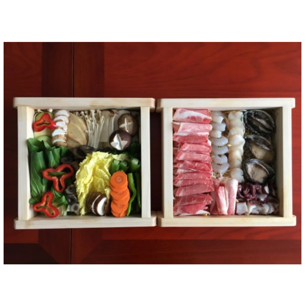 Premium round edge Square 9.8 Inch Handmade Bamboo Steamer - Two Tier with stainless steel pot