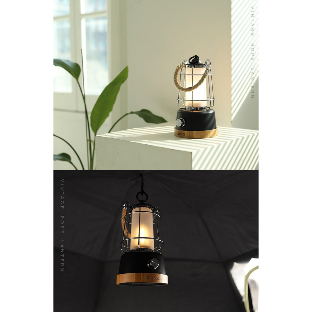 With Molly Carnic Vintagerope Emotional Camping Lantern USB or battery rechargeable  4.9x9inch