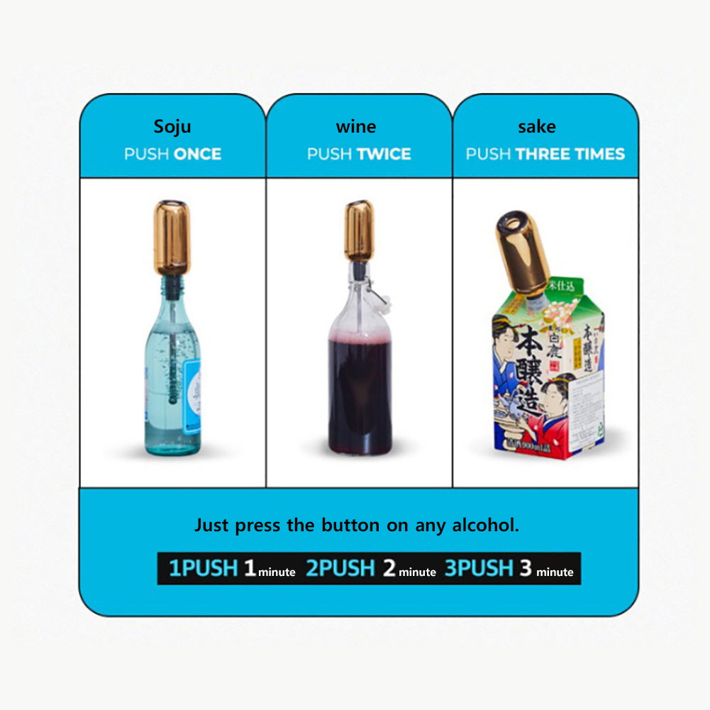 With Molly Wine Airtator that makes bitter sake sweet and delicious