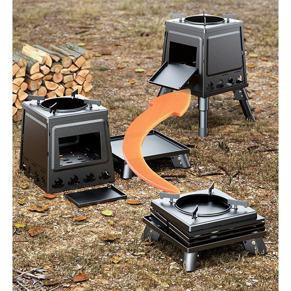 3-step Folding Portable Barbecue Charcoal Grill,  Barbecue Desk Tabletop Outdoor Stainless Steel Smoker BBQ for Outdoor Cooking Camping Picnics Beach