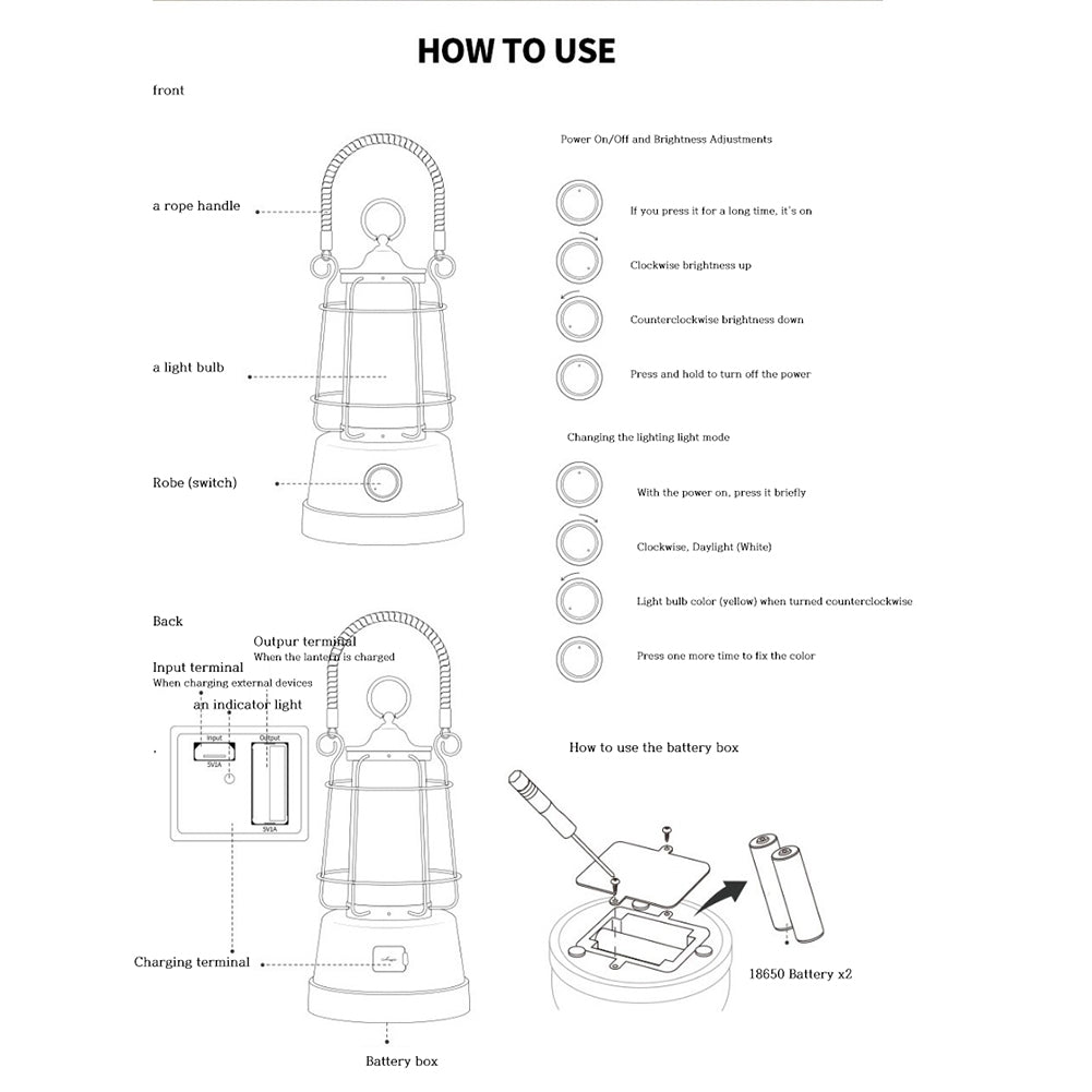 With Molly Carnic Vintagerope Emotional Camping Lantern USB or battery rechargeable  4.9x9inch