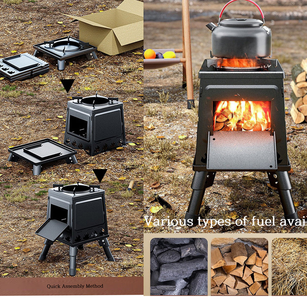 3-step Folding Portable Barbecue Charcoal Grill,  Barbecue Desk Tabletop Outdoor Stainless Steel Smoker BBQ for Outdoor Cooking Camping Picnics Beach