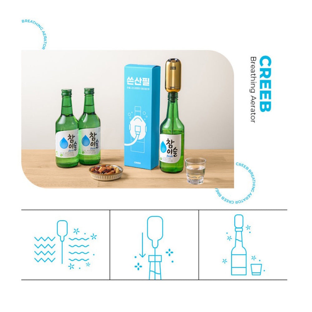 With Molly Wine Airtator that makes bitter sake sweet and delicious