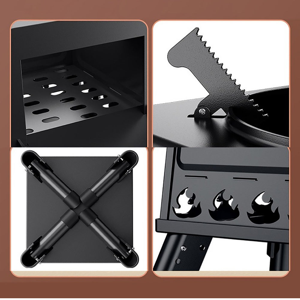 3-step Folding Portable Barbecue Charcoal Grill,  Barbecue Desk Tabletop Outdoor Stainless Steel Smoker BBQ for Outdoor Cooking Camping Picnics Beach