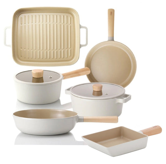 Neoflam Fika IH Induction Pan Pot Grill egg pan Cookware Set of 6P