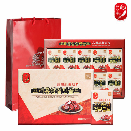 Hansamsu Korean Red Ginseng Root Slice Case 20g x 10packs 1 box