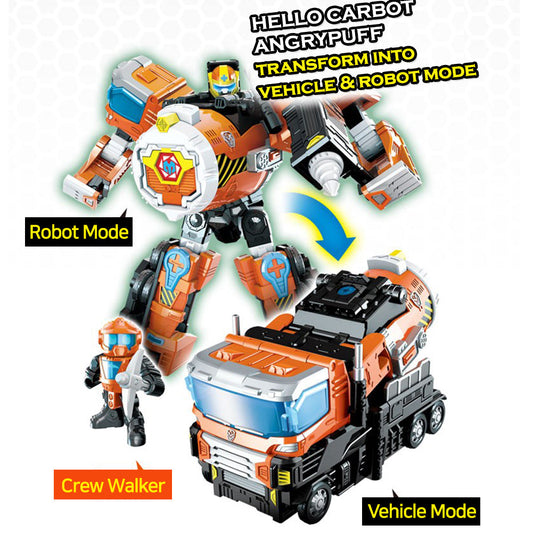 Hello Carbot Angry Puff Transform into robot mode and ready-mixed concrete vehicle 10.8(W)x12.2(H)x6.5(D)inch