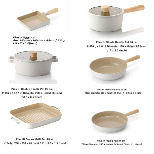 Neoflam Fika IH Induction Pan Pot Grill egg pan Cookware Set of 6P