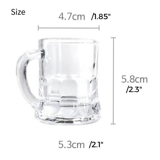 With Molly Pure Soju glass with handle 1.5 oz Shot Glass with Heavy Base, Clear Glass, Set of 4P