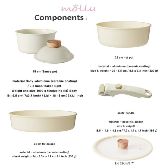 Modori Sodam Cookware Set of 3P and Lid