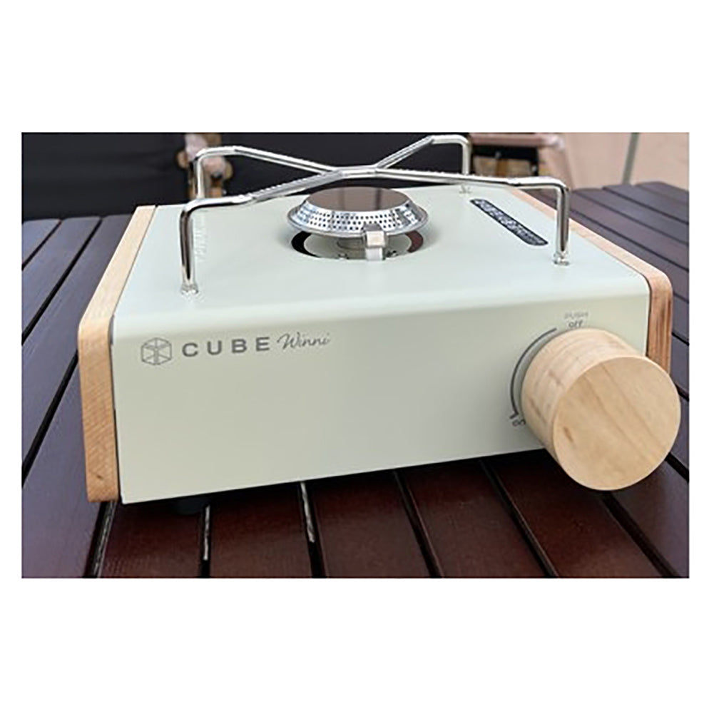With Molly Kovea Winni cube Gas Stove wood with storage emotional camping - Stove + Wood Accessories + Compact Plastic Inbox Set Cream