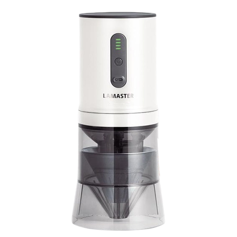 4-in-1 smart Portable Automatic Coffee Bean Grinder Coffee Brewer Maker Tumbler Hand Drip Set for Outdoor Camping White 8.2x3.9x3.1inch