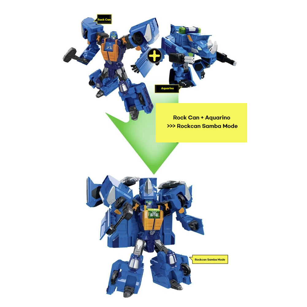 Hello Carbot Rockcan One camper transforms into a robot and an Aquarino( Rhinoceros) 10.2x15.3x3.5inch