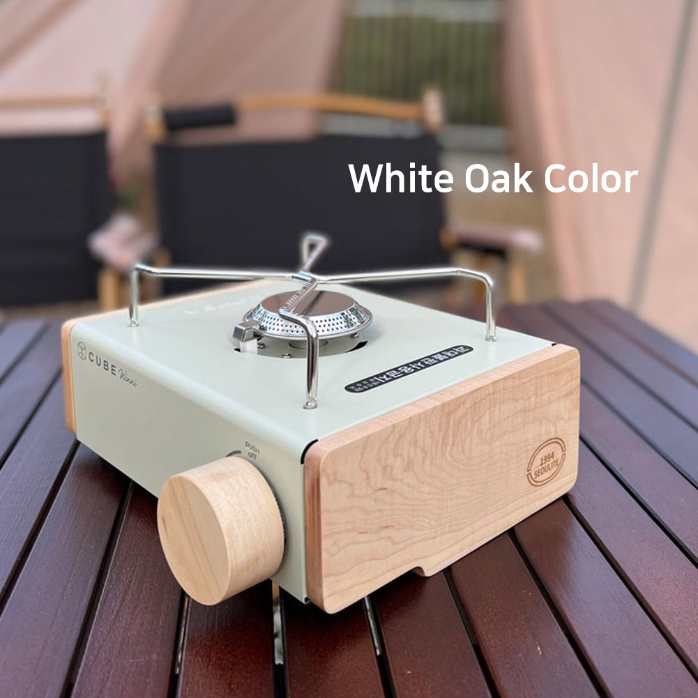 With Molly Kovea Winni cube Gas Stove wood with storage emotional camping - Stove + Wood Accessories + Compact Plastic Inbox Set Cream