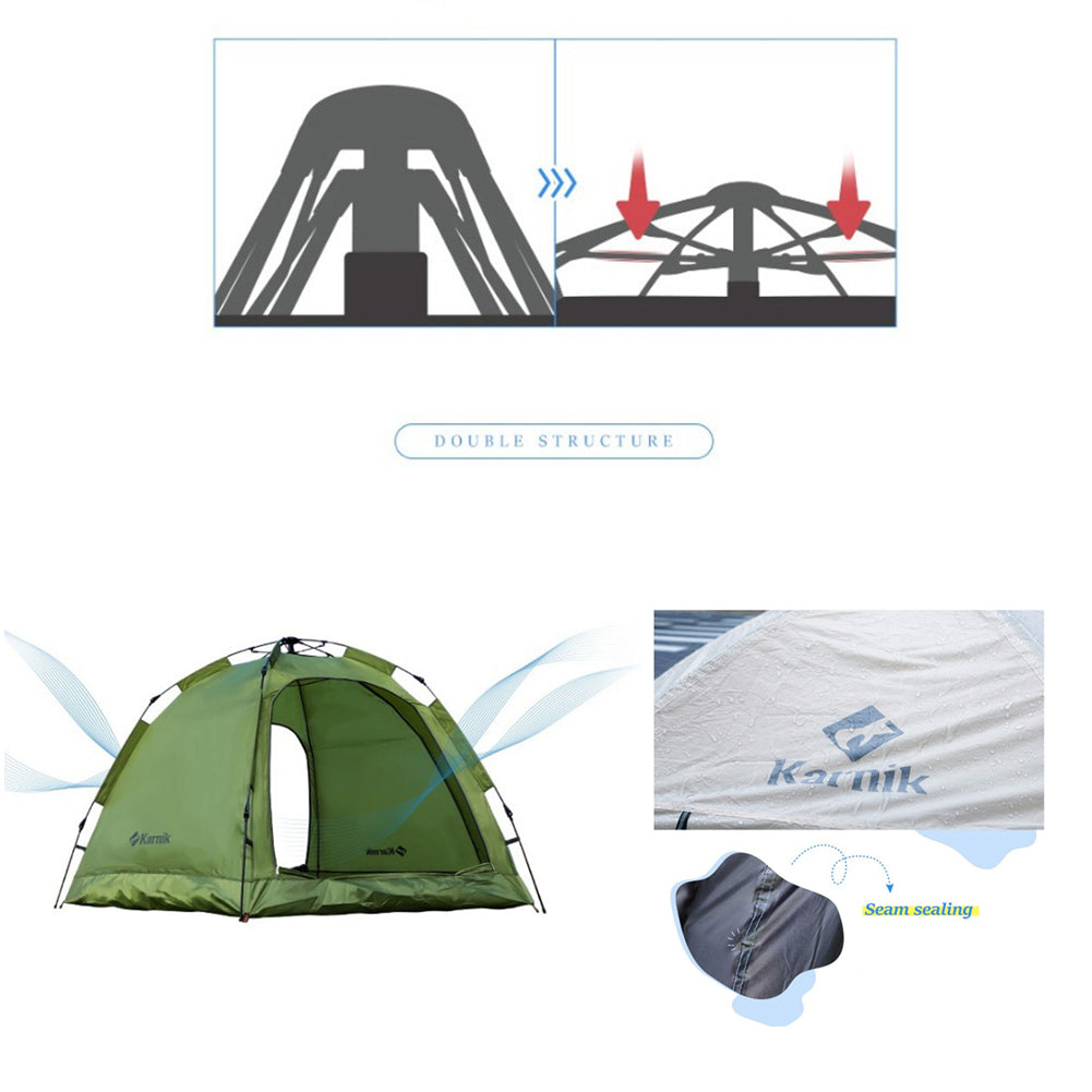 Carnic Hexagonal Dome One Touch Tent with Instant Setup in 5 Seconds for 5 People 102.4x102.4x59.1(inch) ivory