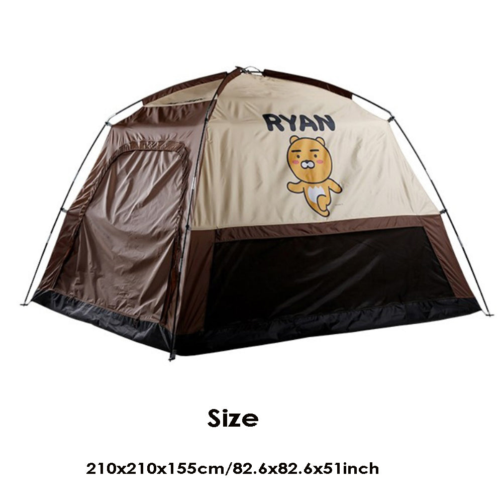 Picnic camping shade tent Lightweight, easy-to-install hook-and-loop shade tent for 3~4 People Brown 82.6x82.6x51inch