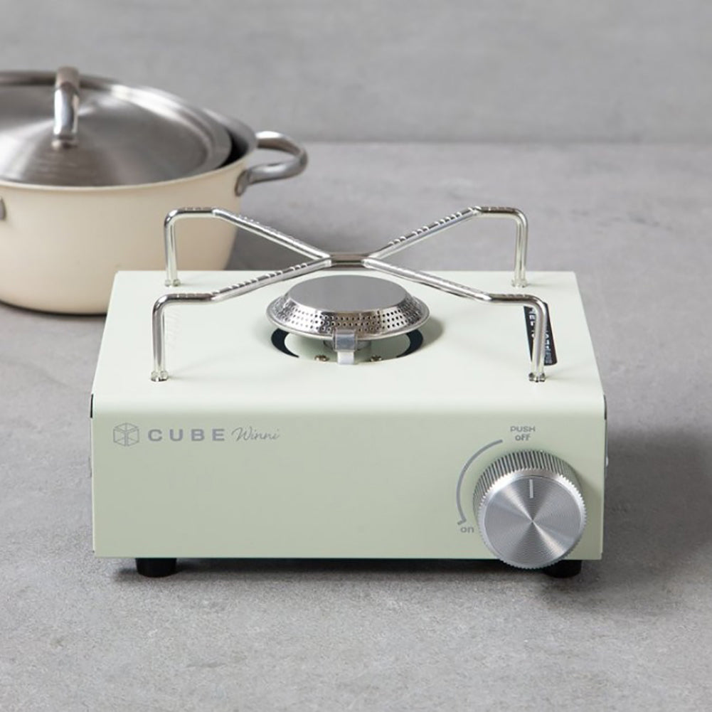 With Molly Kovea Winni cube Gas Stove wood with storage emotional camping - Stove + Wood Accessories + Compact Plastic Inbox Set Cream