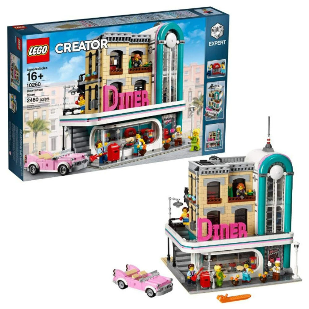 3-5 Day Ship, Rare Vintage Retired LEGO 10260 Collectible, LEGO Creator Expert Downtown Diner 10260 Building Kit, Model Set
