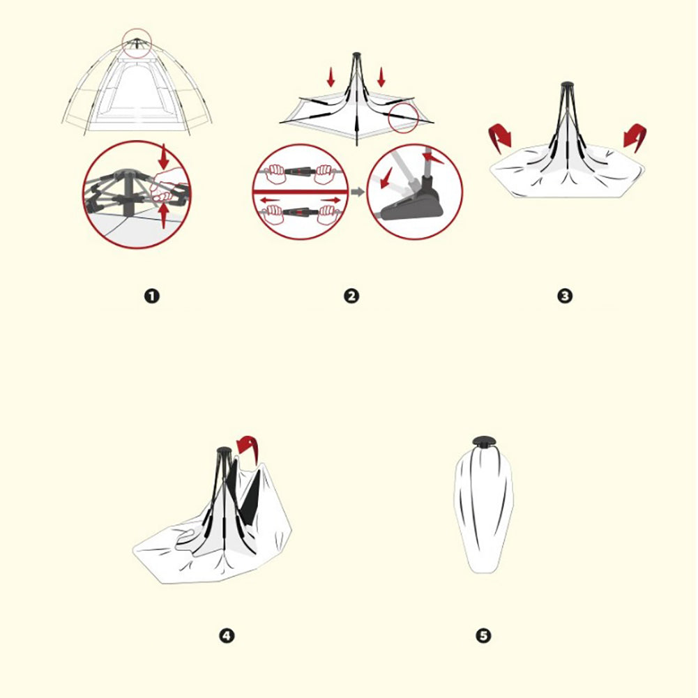 Carnic Hexagonal Dome One Touch Tent with Instant Setup in 5 Seconds for 5 People 102.4x102.4x59.1(inch) ivory