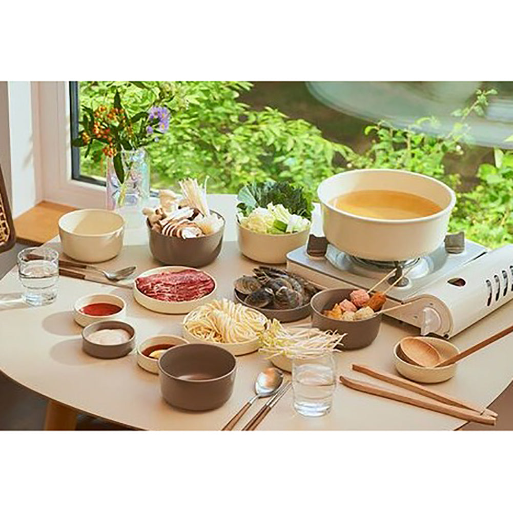 1 person set of neat tableware,  7 bowls into one Pink