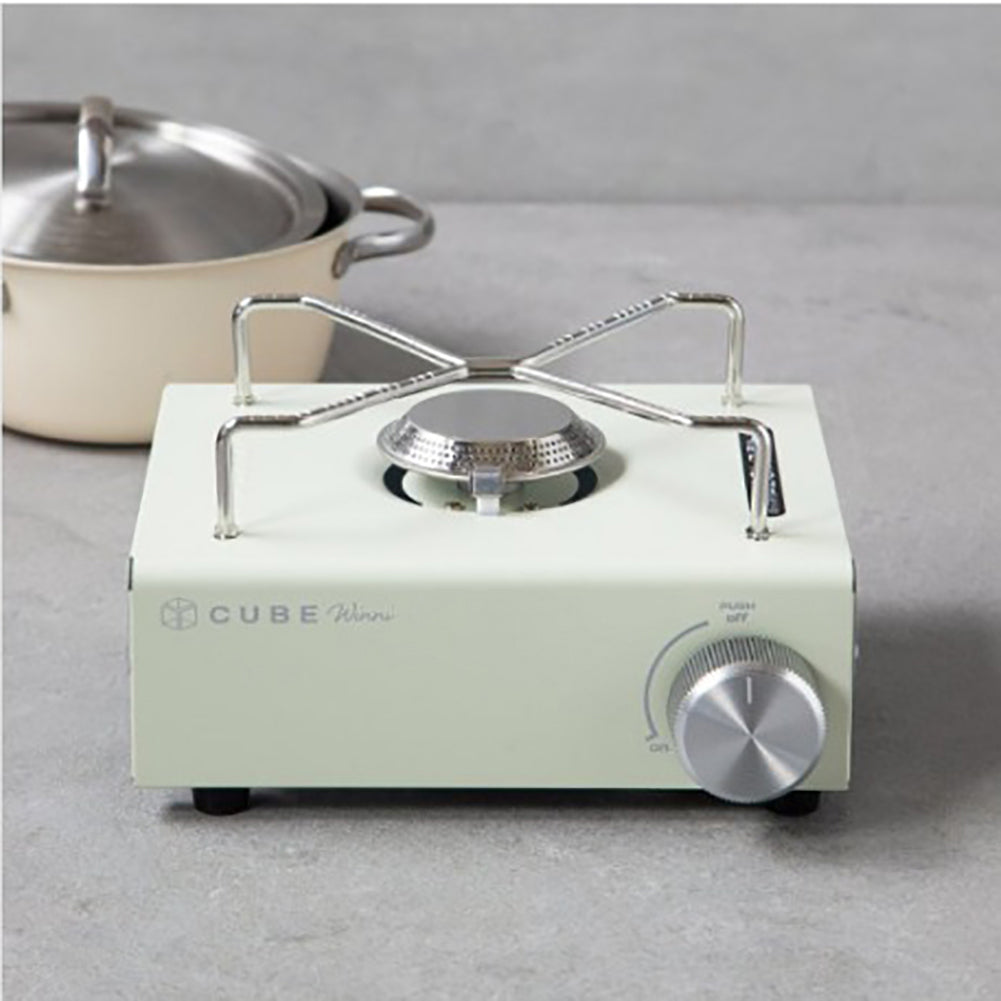 With Molly Kovea Winni cube Gas Stove wood with storage emotional camping - Stove + Wood Accessories + Compact Plastic Inbox Set Cream