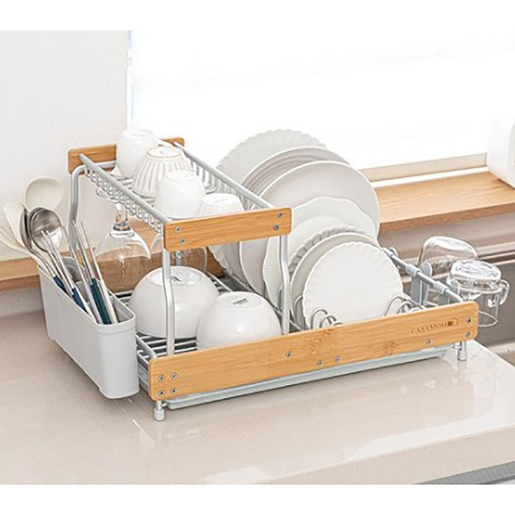 With Molly modern simple design Wood Dish Drying Rack (w)20.9x(d)13.6x(h)9.5inch