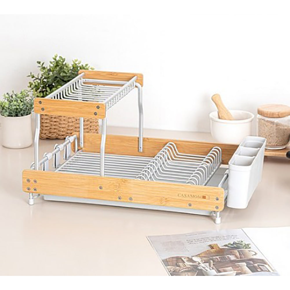 With Molly modern simple design Wood Dish Drying Rack (w)20.9x(d)13.6x(h)9.5inch