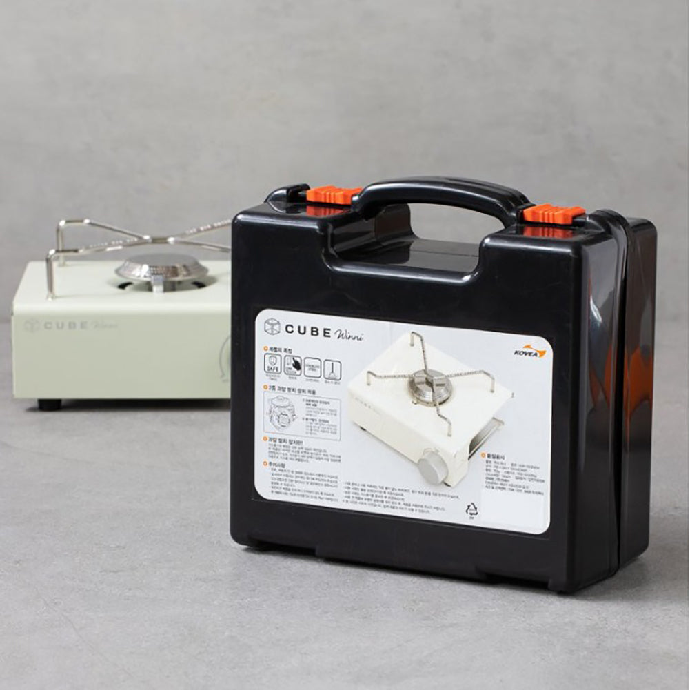 With Molly Kovea Winni cube Gas Stove wood with storage emotional camping - Stove + Wood Accessories + Compact Plastic Inbox Set Cream