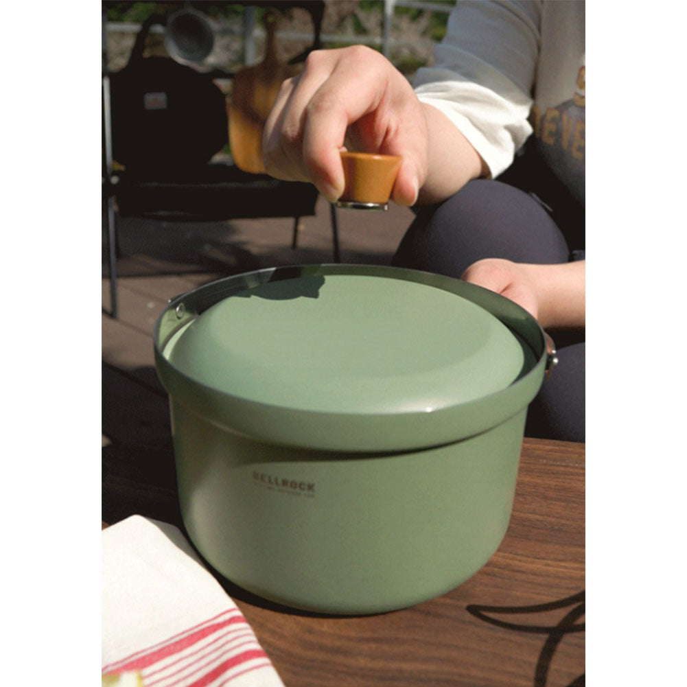 Bellrock Premium Quality Stainless Steel Camping Cookware Set - 9 Piece Deluxe Family Cookset Green