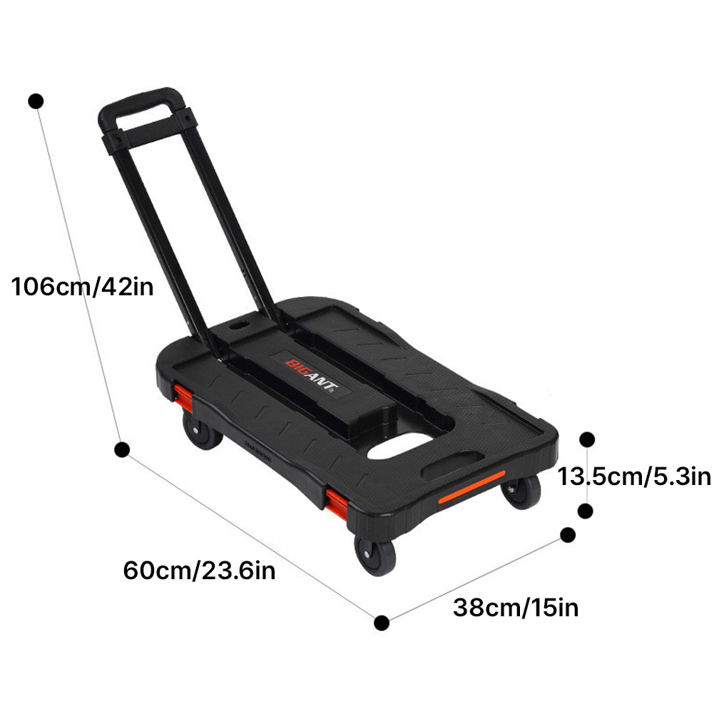 Multipurpose use of space 48 liter open folding box hand cart 2-stage SET folding shopping wagon white Maximum Load 440lbs