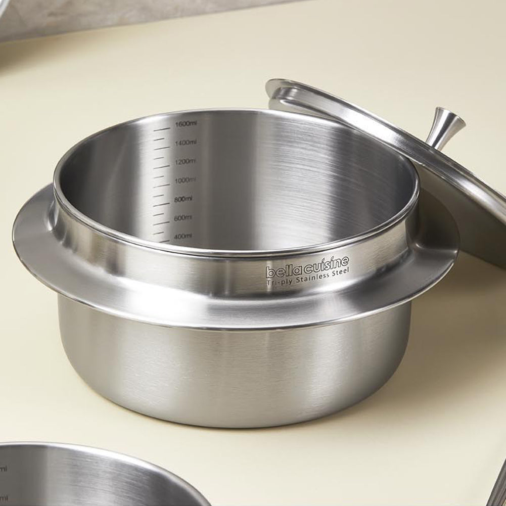 With Molly VRCIN 3-layer design ensures rapid and even heat distribution inside the pot  various heat sources 5.5 (diameter) x 3.2 (height) inches