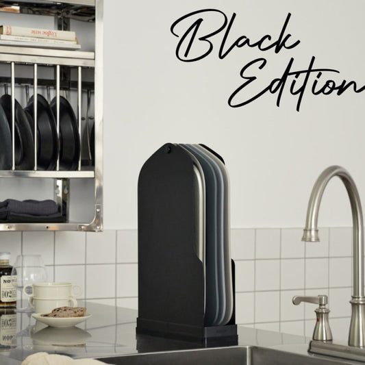 With Molly Modori index TPU cutting board set with Stand Black edition 10.2x16x4inch