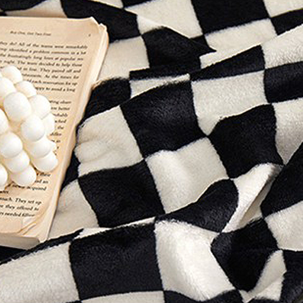With Molly Soft Microfiber Blanket Soft Lightweight Camping Blanket for Travel/Bedroom/Outdoor checkerboard  47x78.7in