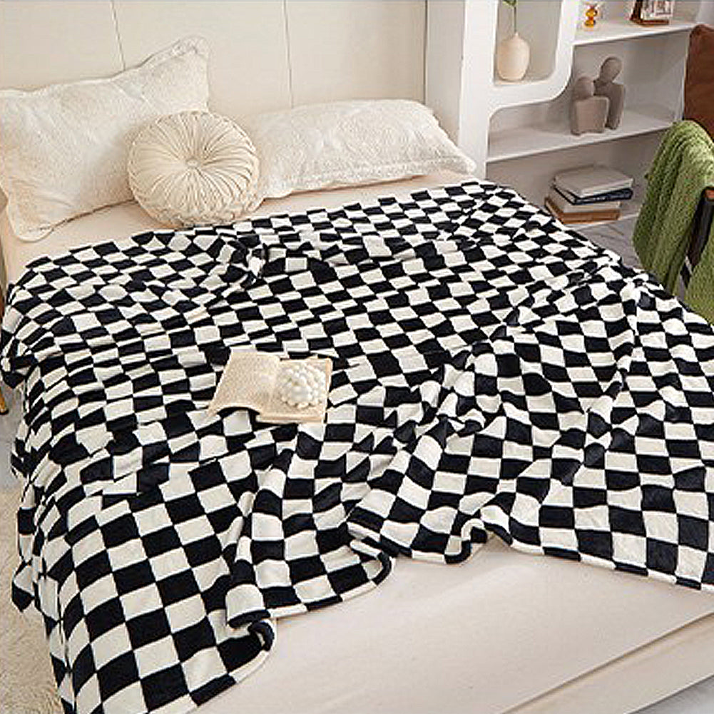 With Molly Soft Microfiber Blanket Soft Lightweight Camping Blanket for Travel/Bedroom/Outdoor checkerboard  47x78.7in