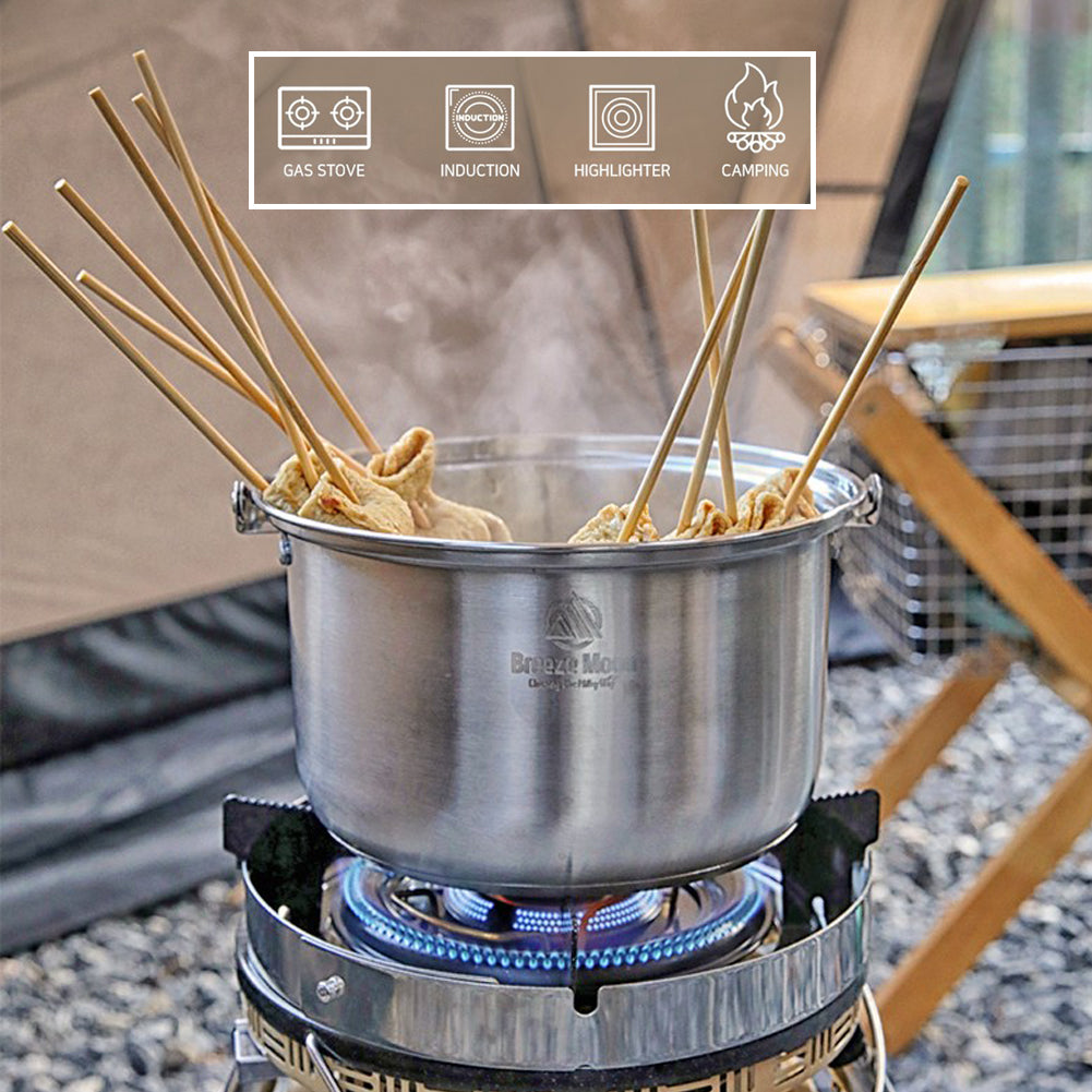 With Molly 3-ply stainless steel camping cooker pot set for Outdoor Camping Hiking Picnic Included Carry Bag 15p