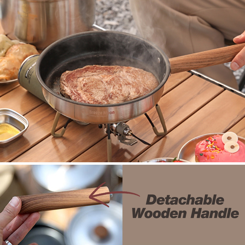 With Molly 3-ply stainless steel camping cooker pot set for Outdoor Camping Hiking Picnic Included Carry Bag 15p