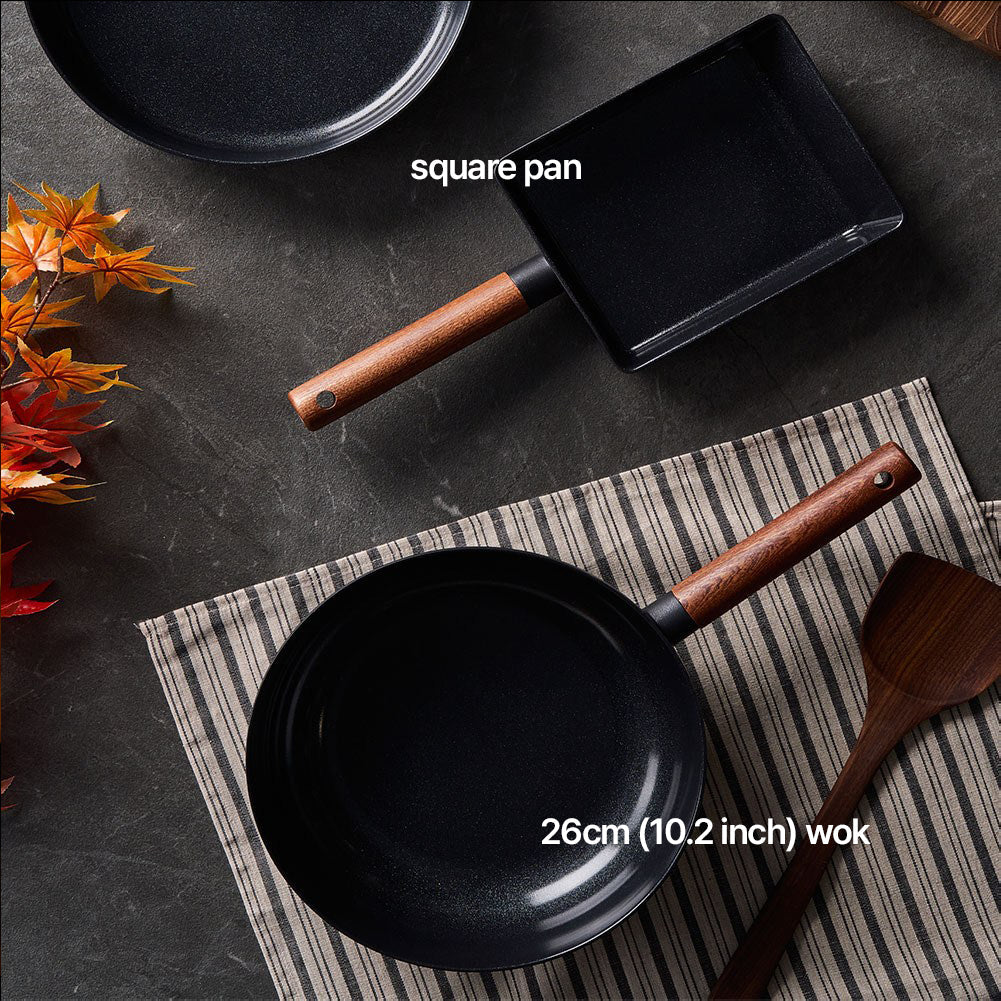 With Molly True Cook  IH Induction Frying Pan Set of 4P  Black