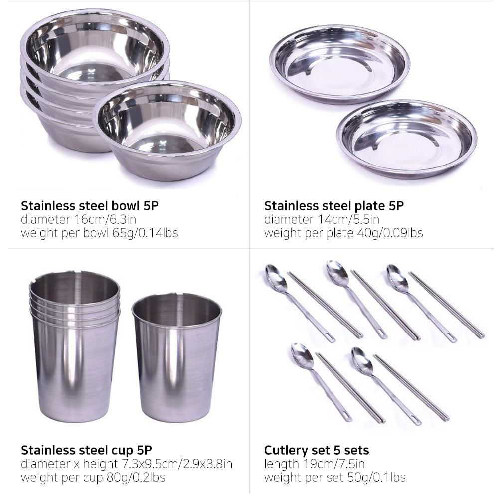 With Molly Camping Cookware Set Durable Hard Alumina Camping Cooking Set for Outdoor Camping Hiking Picnic Included Carry Bag 48P for 5~6 people