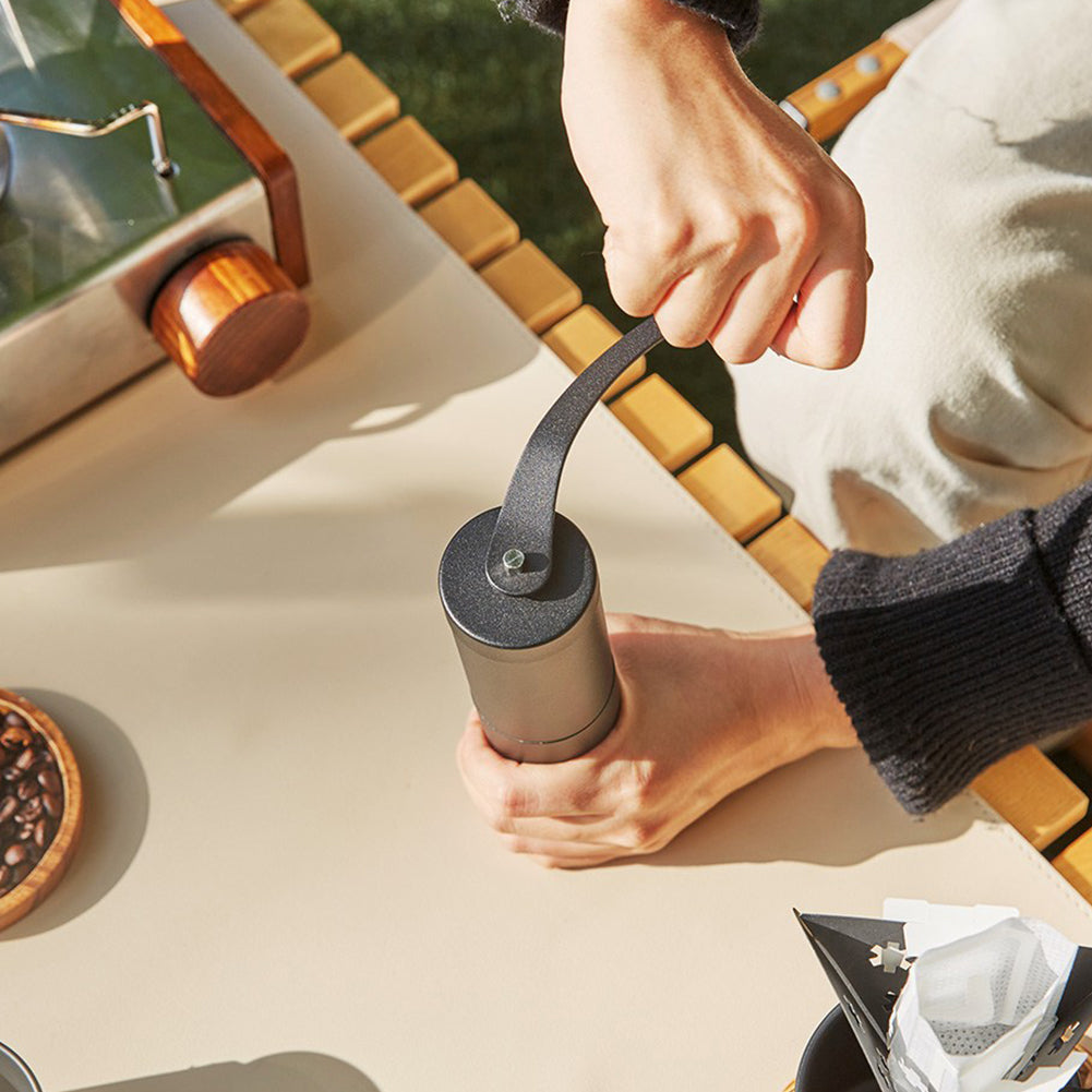 Portable Camping Outdoor Portable Coffee Hand Drip SET(9P)- coffee dripper+coffee grinder+drip kettle+coffee cup+ storage bag