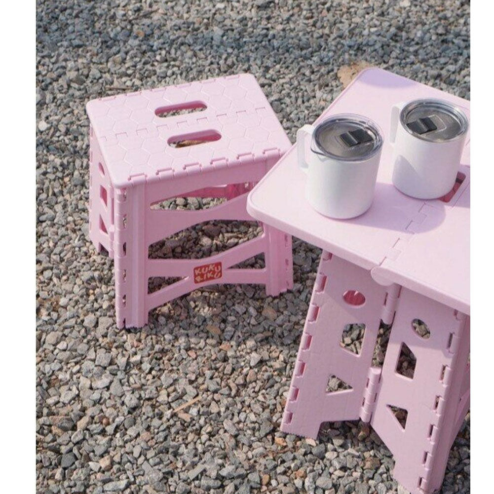 With Molly cucuriku Portable multipurpose table and chair set for camping, outdoor, indoor, kid's room, 1 table, 2 chairs Pink