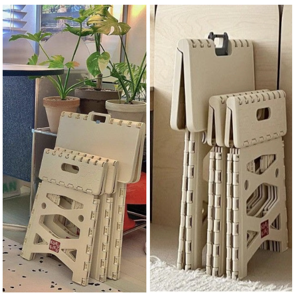 With Molly cucuriku Portable multipurpose table and chair set for camping, outdoor, indoor, kid's room, 1 table, 2 chairs, cream