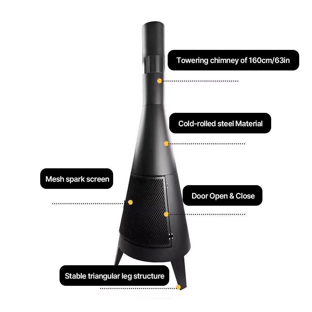 With Molly 231 outdoor camping fireplace type Wood Burning Camp Stove black ⌀19.7x63inch 32lbs