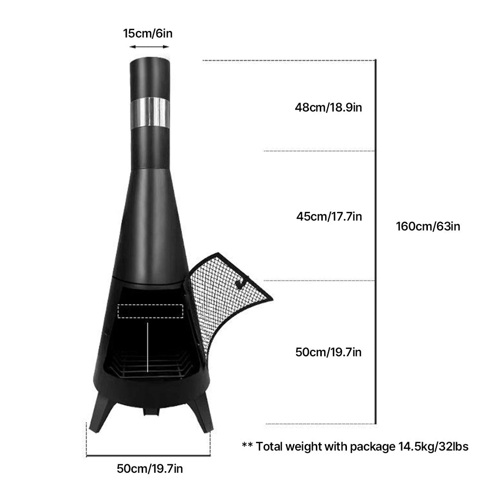 With Molly 231 outdoor camping fireplace type Wood Burning Camp Stove black ⌀19.7x63inch 32lbs