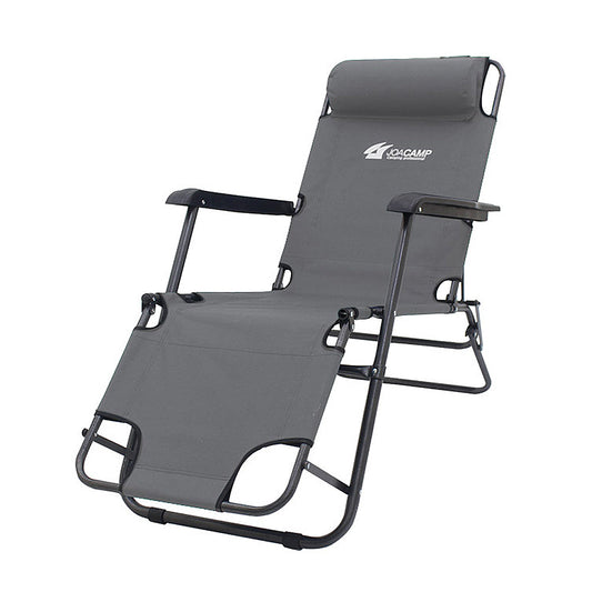 With Molly JOACP23815 Camping fully comfortable chair bed portable chair bed fishing outdoors folded 21.2x41.3x32inch 11lbs gray