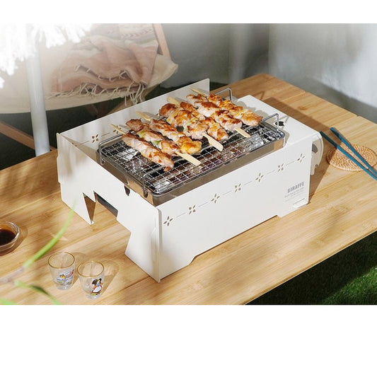 Giraffe Stove Windscreen, Outdoors Stove Windshield Camping Cooking Windscreen Folding Camping Cooker Stove Wind Screen with Carrying Bag cream