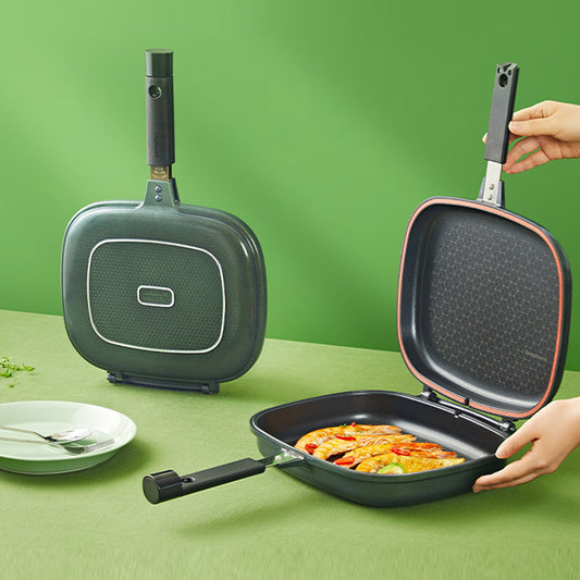 HAPPYCALL HC Impact Separable Graphene Double Sided Fan fluororesin coating Jumbo Grill 17.4(W)x11.8(D)x2.8(H)inch Green